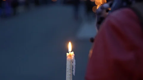 Candle Vigil after violent attack Stock Footage 105275055