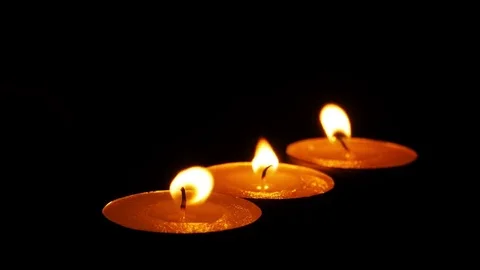 The candle was burning, the wind was blowing. Stock Footage 80727307