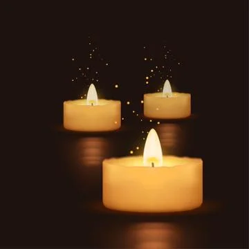 Candle on water Stock Illustration