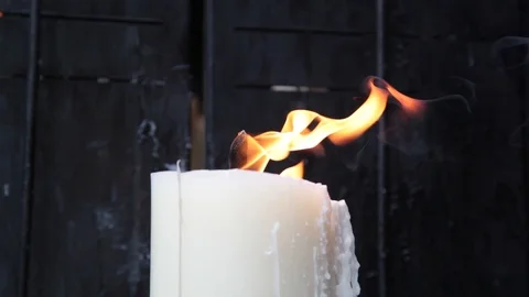 Candle wax lit Stock Footage 91309736