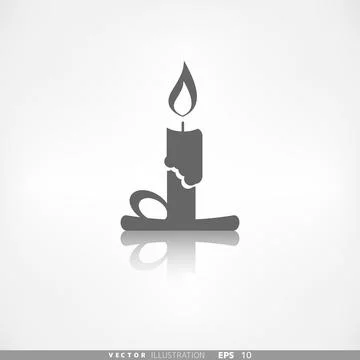 Candle web icon. Application button. Stock Illustration