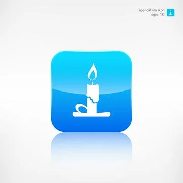 Candle web icon. Application button. Stock Illustration