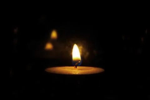 Candle Wick in the Dark Stock Photos