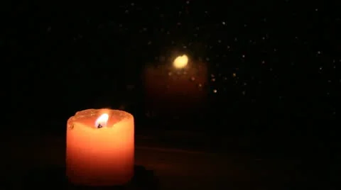 Candle in the window Stock Footage 12517272