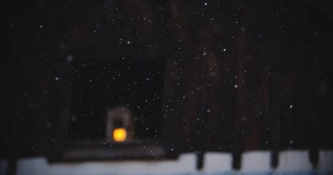 Candle in the window of a rustic barn Stock Footage 97517170