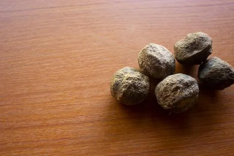 Candleberry tree placed on the table is brown Stock Photos
