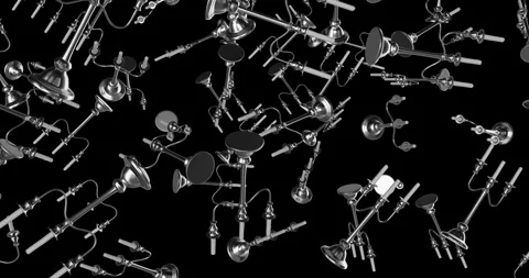 Candleholders Falling slow motion animation 3d Stock Footage 241633312