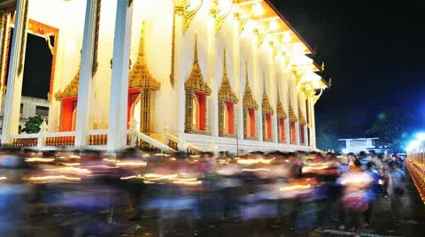 Candleled of buddism people Stock Footage 20454832