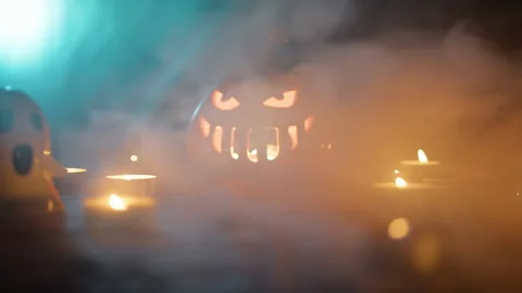 Candlelight Ambient For The Halloween Night Stock Footage 287733245