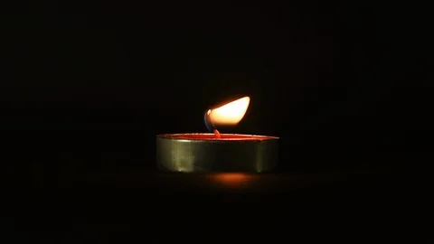 Candlelight in black background Stock Footage 114048337