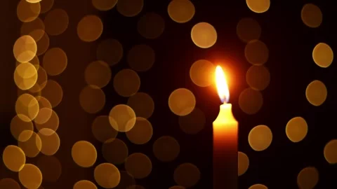 Candlelight with Bokeh Background Stock Footage 339056602