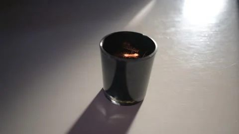 Candlelight burning detail on the table Stock Footage 168607260