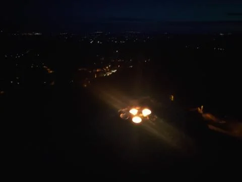 Candlelight in Complete Darkness in Nature 스톡 사진