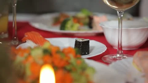 Candlelight dinner. Stock Footage 22239175