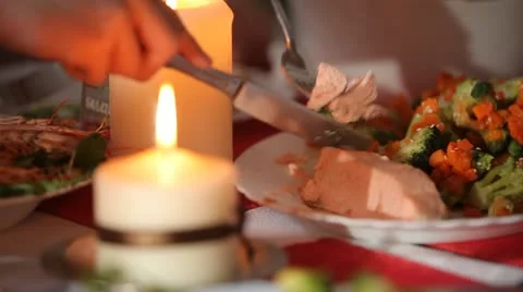 Candlelight dinner. Stock Footage 22239199
