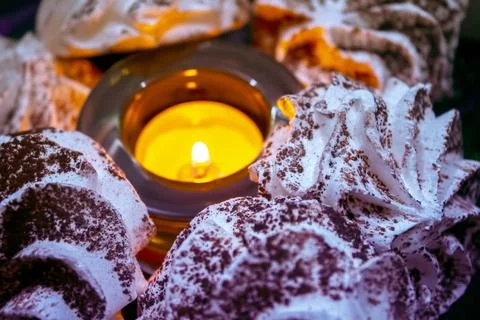 Candlelight with effects bokeh lights Stock Photos