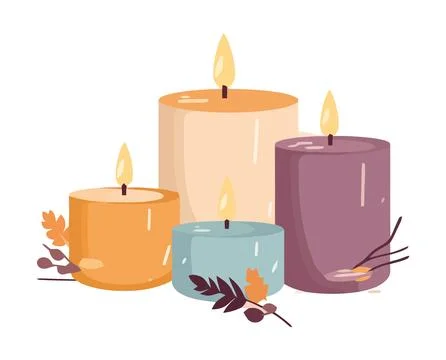 Candlelight flickers in romantic backdrop Stock Illustration