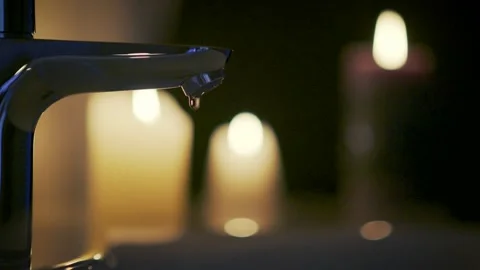 Candlelight focus transition bathroom spa Stock Footage 305698861