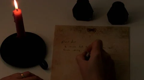 Candlelight handwriting Stock Footage 49440846