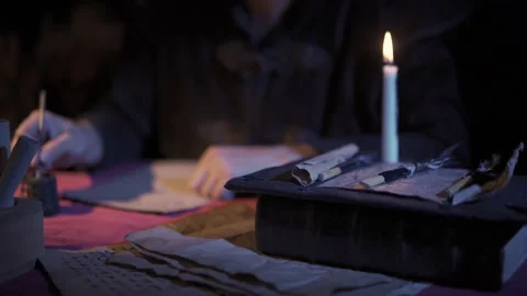 Candlelight in the historical era. Stock-Footage 199615156
