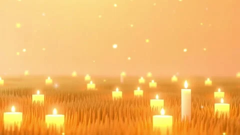 Candlelight Illumination on Golden Winter Fields. Stock Footage 330319157