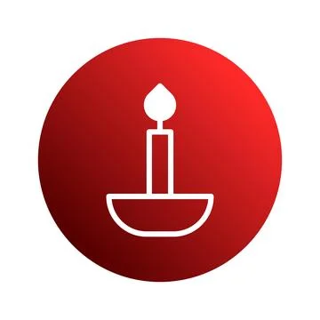 Candlelight illumination icon on gradient circle evokes warmth reflection a.. Illustrazione stock