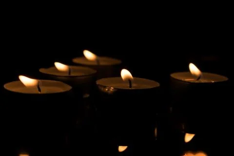 Candlelight.  Reflections in the water Stock Photos