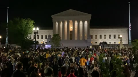 Candlelight Vigil Honoring Ruth Bader Ginsberg Stock Footage 144635483