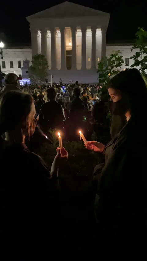 Candlelight Vigil Honoring Ruth Bader Ginsberg Stock Footage 144635488