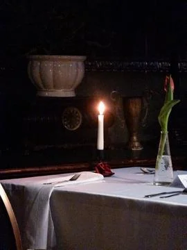 Candlelit romantic table setting Фото