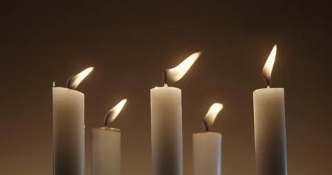 Candles against dark background. Stock Footage 327118523