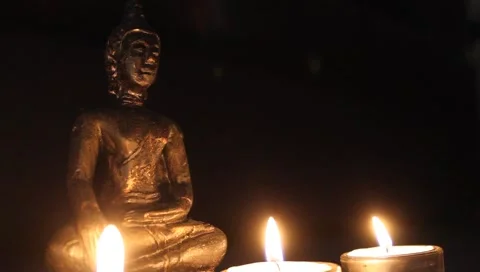 Candles And Buddha Stock Footage 1044106