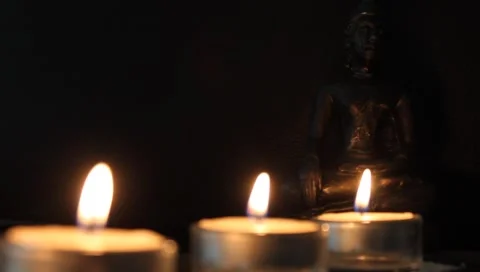 Candles and Buddha Stock Footage 1044123