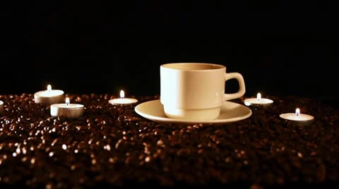 Candles and coffee Stockbeeldmateriaal 20430538