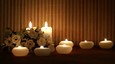 Candles and flowers Stock Footage 62958266
