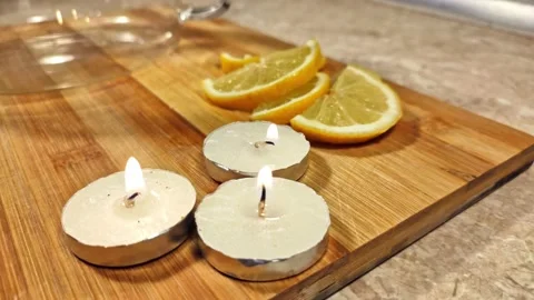 Candles and lemon Video stock 172812552