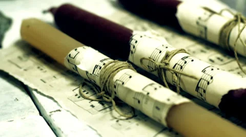 The candles and the notes Stock Footage 34379766