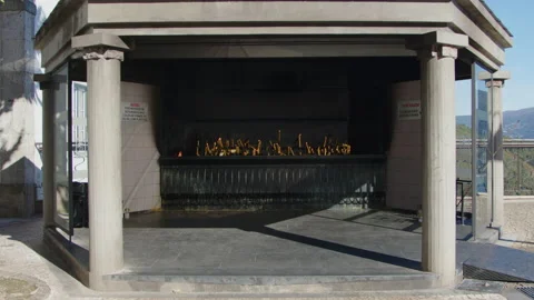 Candles Are Burning In Monastery Stock Footage 215009352