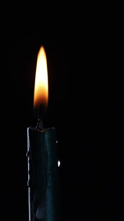 Candles are lit on a dark background Stock Footage 272196491