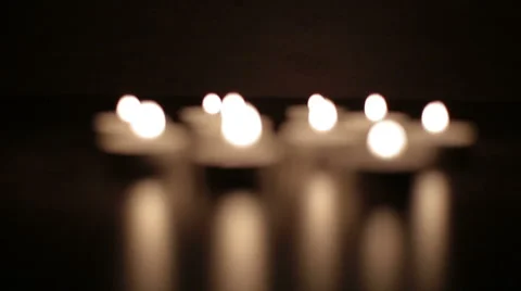Candles are lit on the table Stock Footage 55041483