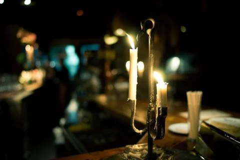 Candles in bar Stock Photos