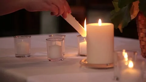 Candles Being light Stock Footage 233185391