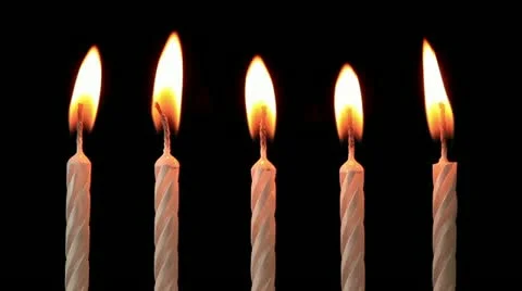 Candles on a Birthday cake burning down Stock Footage 10830012