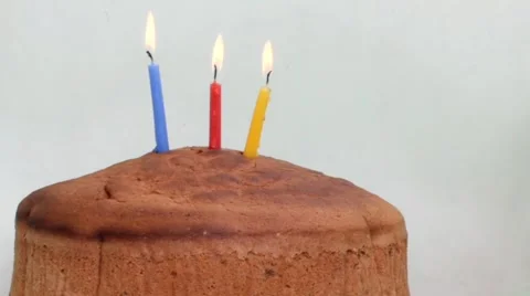 Candles On A Birthday Cake Burning Down Stock Footage 41799330