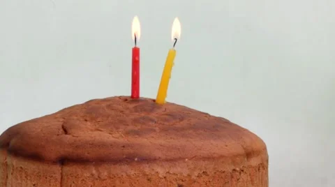 Candles On A Birthday Cake Burning Down Stock Footage 41799341