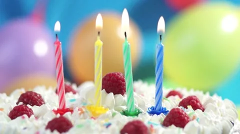 Candles on the birthday cake Video stock 60176809