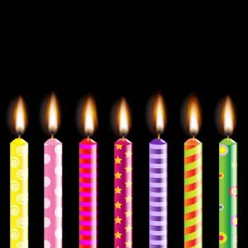 Candles with black background Stock Illustration