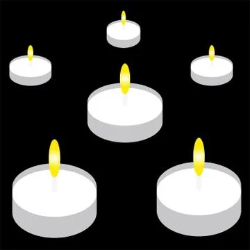 Candles on black background. Stock Illustration
