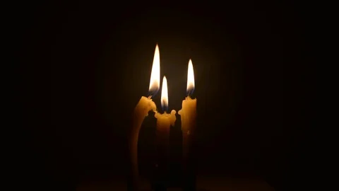 Candles on black background romantic feeling concept. Stock Footage 77836278