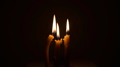 Candles on black background romantic feeling concept. Stock Footage 77836287